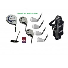  Choose Flex & Length Up to +2 Inch; Left or Right Men's Executive Golf Club Set wStand Bag Option, 460cc Driver, Fairway Wood & Utility Club, Irons,  Putter +Wedge USA Built.